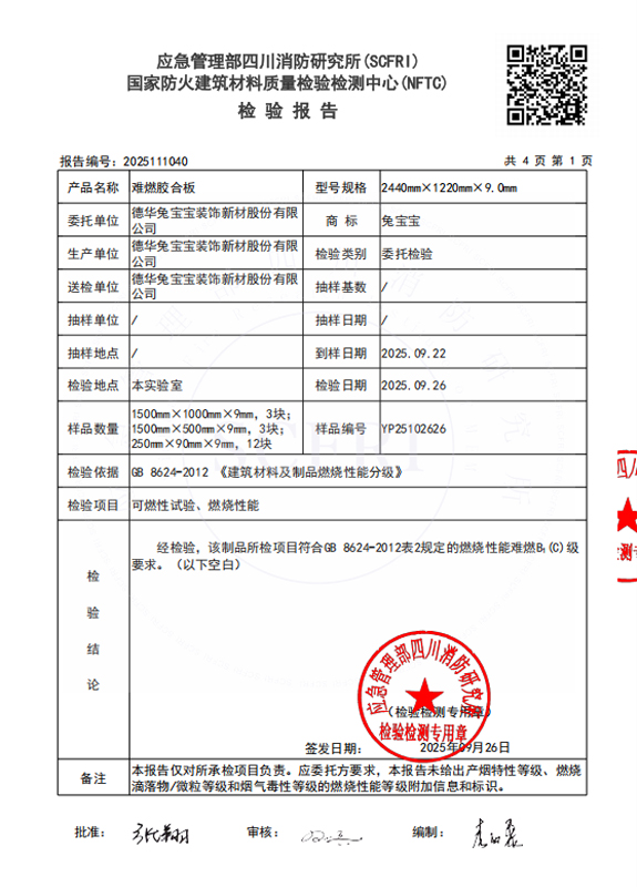 燃烧性能检测报告